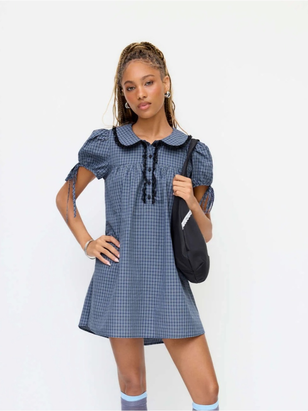 Cider plaid babydoll dress NWOT